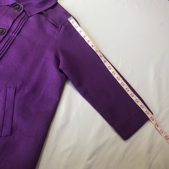 Christopher & Banks Purple Linen Blend Blazer M - Picture 5 of 8
